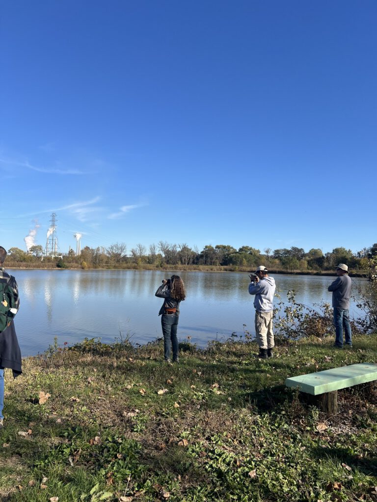 Visitors walking along Oxbow Road